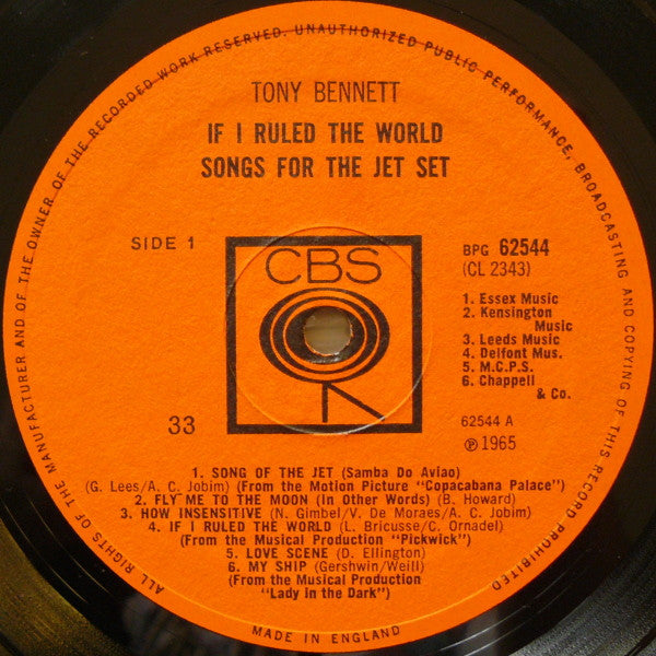 Tony Bennett : If I Ruled The World (Songs For The Jet Set) (LP, Album, Mono)