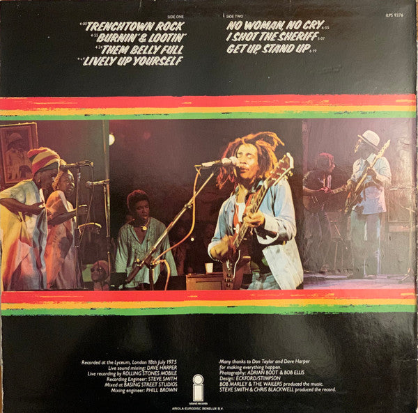 Bob Marley & The Wailers : Live! (LP, Album)