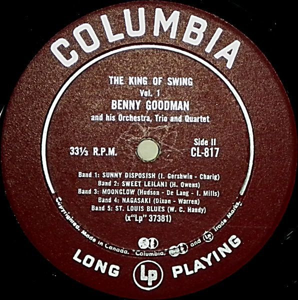 Benny Goodman : The King Of Swing Vol. 1 (1937-38 Jazz Concert No. 2) (LP, Comp, Mono)