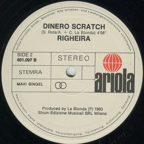 Righeira : No Tengo Dinero (Special 12" Mix) (12", Maxi)