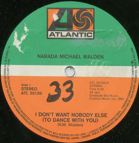 Narada Michael Walden : I Don't Want Nobody Else (To Dance With You) (12")