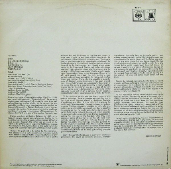 Django Reinhardt And The Quintet Du Hot Club De France* : Django (LP, Album, RE)