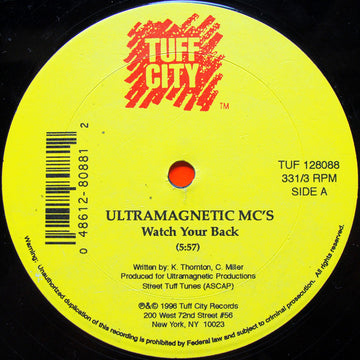 Ultramagnetic MC's : Watch Your Back (12")