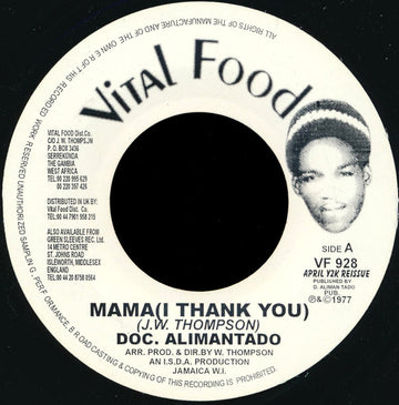 Dr. Alimantado : Mama (I Thank You) (7", RE)