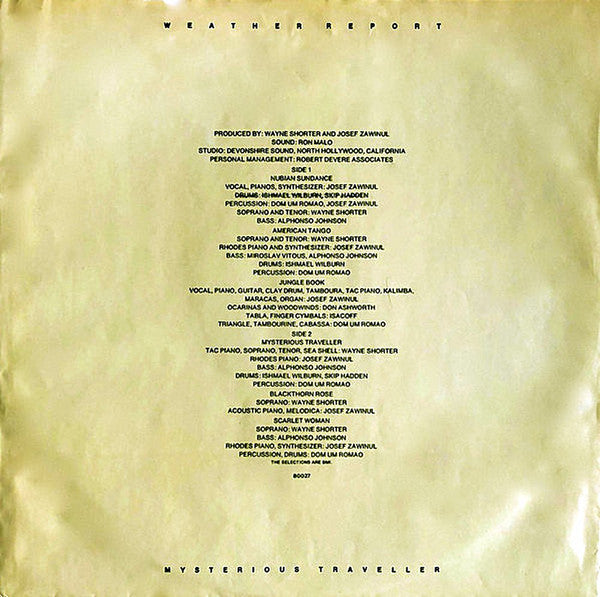 Weather Report : Mysterious Traveller (LP, Album, RP)