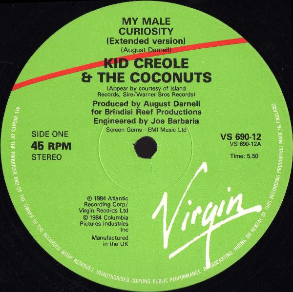 Kid Creole & The Coconuts* : My Male Curiosity (12", Single)