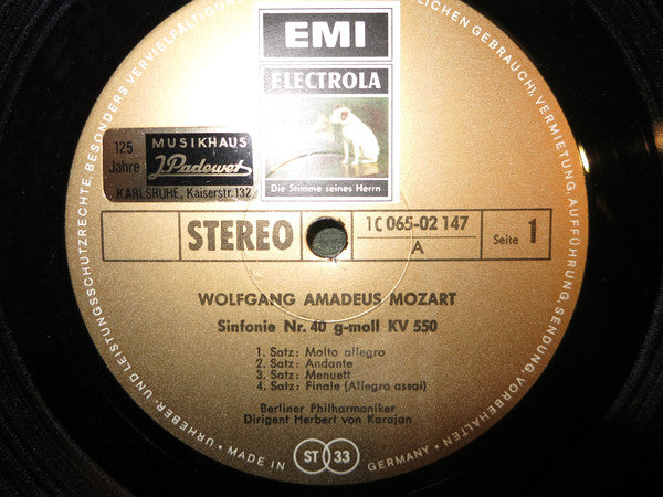 Wolfgang Amadeus Mozart - Herbert von Karajan, Berliner Philharmoniker : Sinfonie Nr. 40 G-moll KV 550 & Sinfonie Nr. 41 C-dur KV 551 "Jupiter" (LP, Album)
