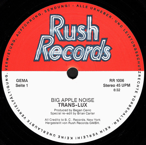 Trans-Lux : Big Apple Noise (12", Single)
