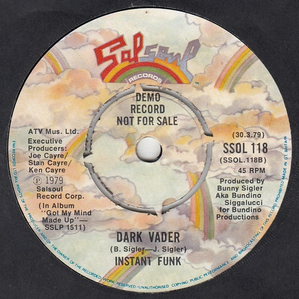 Instant Funk : Crying / Dark Vader (7", Promo)