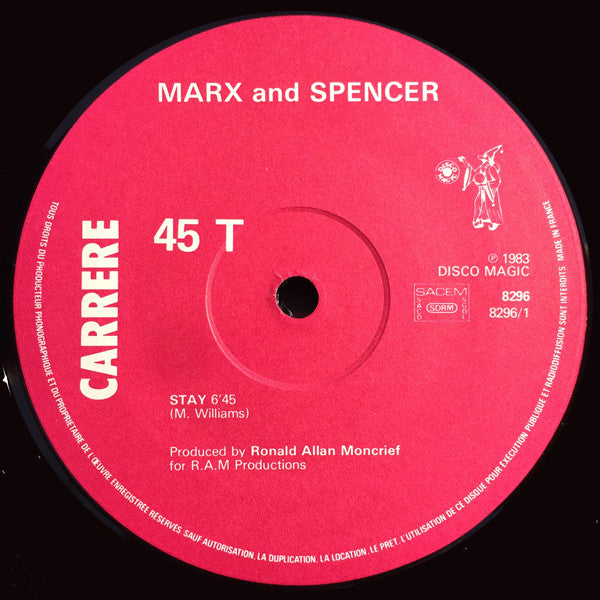 Marx & Spencer : Stay (12", Maxi)