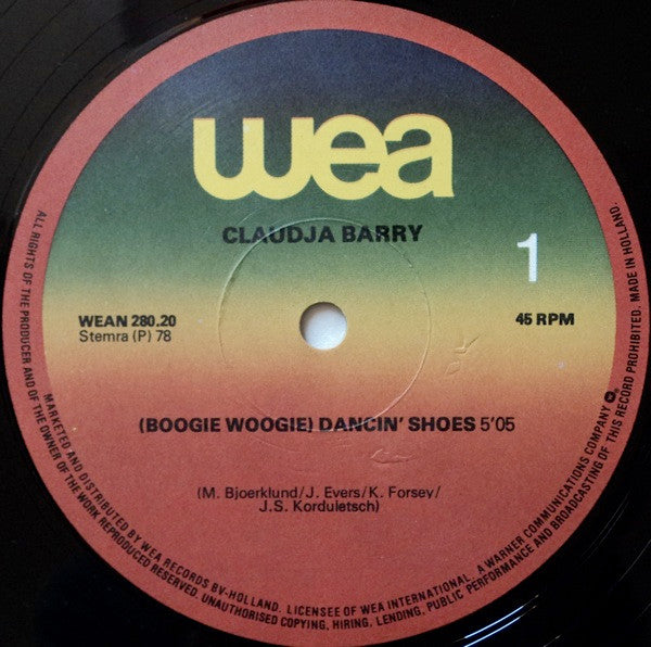 Claudja Barry : (Boogie Woogie) Dancin' Shoes / Boogie Tonight (12", Maxi)