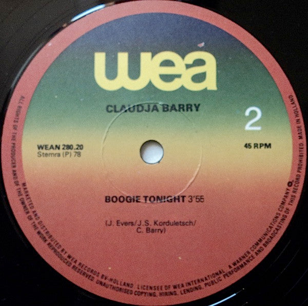 Claudja Barry : (Boogie Woogie) Dancin' Shoes / Boogie Tonight (12", Maxi)