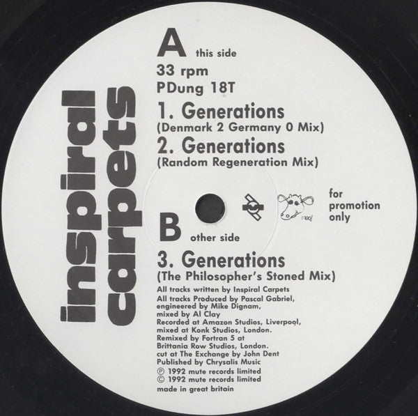 Inspiral Carpets : Generations (12", Single, Promo)
