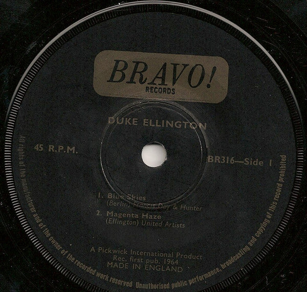 Duke Ellington : Diminuendo In Blue (7", EP)