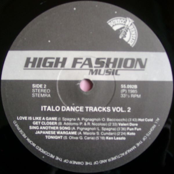 Various : Italo Dance Tracks Volume 2 - Non Stop Dance Remix (LP, Comp, Mixed)