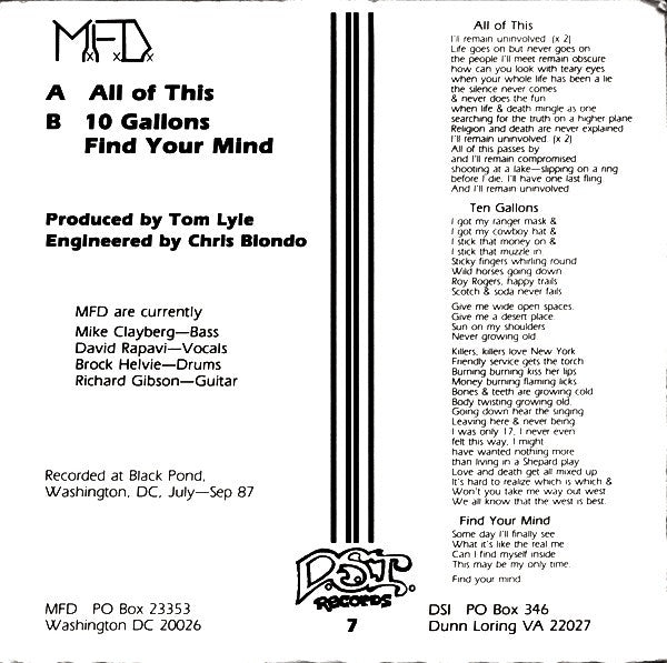 M.F.D. : All Of This (7", Whi)