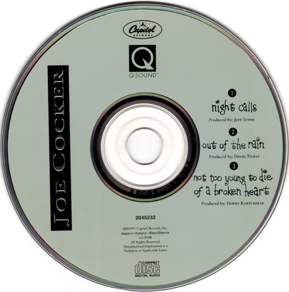 Joe Cocker : Night Calls (CD, Single)