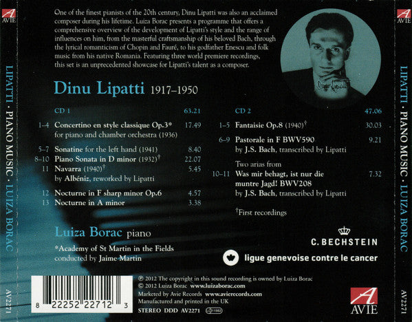 Dinu Lipatti, Luiza Borac : Piano Music (2xCD, Album)