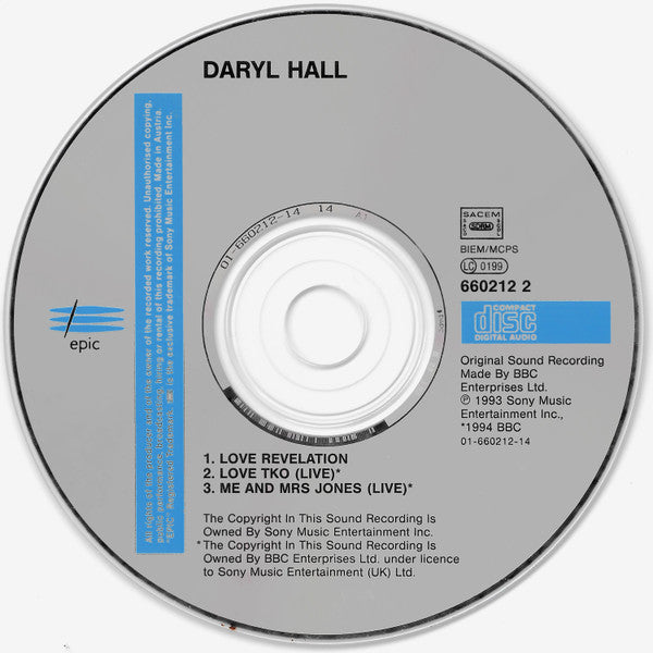 Daryl Hall : Love Revelation (CD, Maxi)