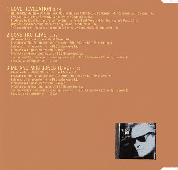 Daryl Hall : Love Revelation (CD, Maxi)