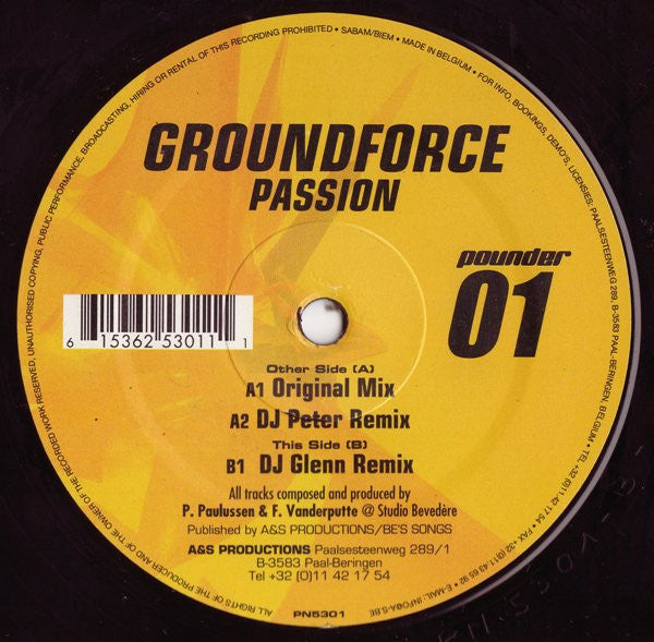 Groundforce : Passion (12")