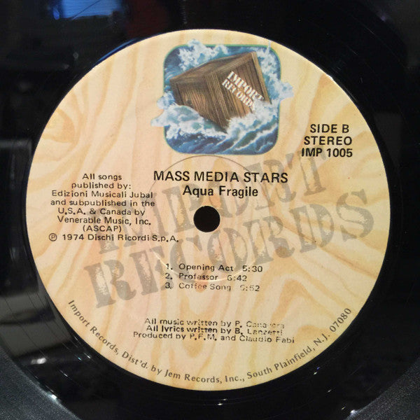 Acqua Fragile : Mass•Media Stars (LP, Album, RE)