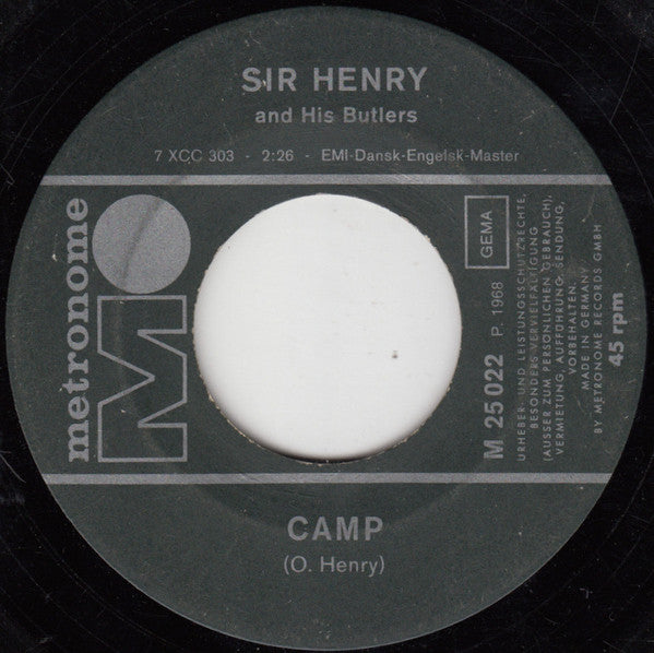 Sir Henry & His Butlers : Camp (7", Single)