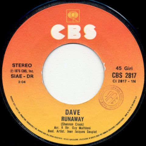 Dave (13) : Runaway / Mother Earth Is Dead (7", Single)