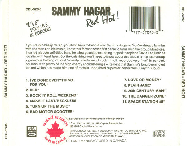 Sammy Hagar : Red Hot! (CD, Comp)