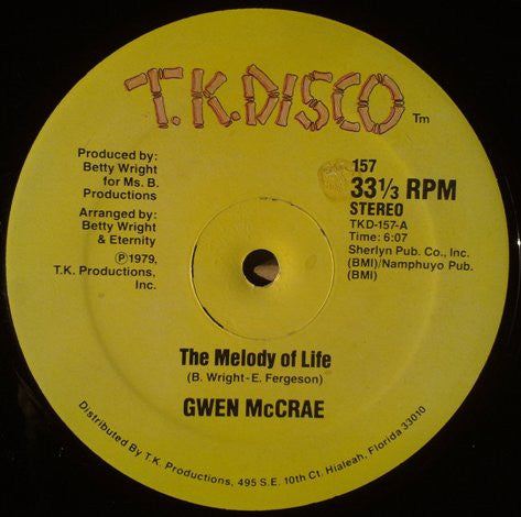 Gwen McCrae : The Melody Of Life / The Joy (12")