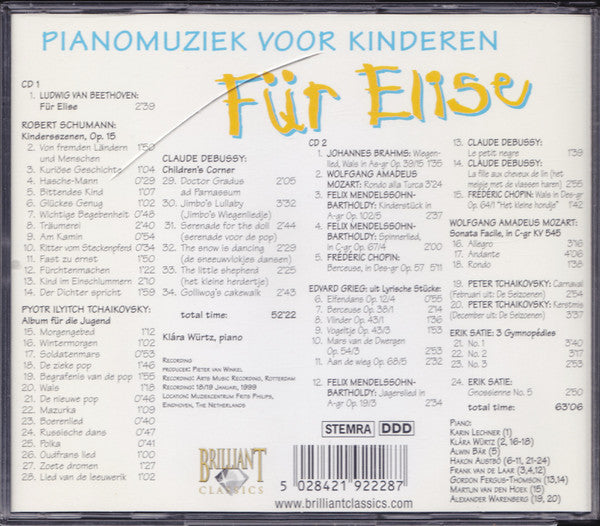 Various : Pianomuziek Voor Kinderen: Für Elise (2xCD, Comp)