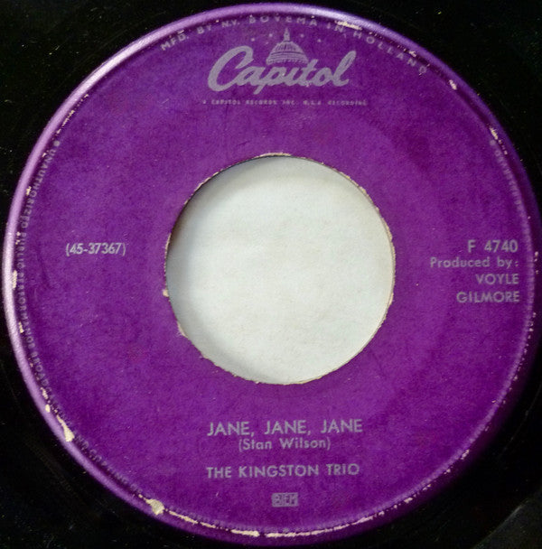 Kingston Trio : Scotch And Soda / Jane, Jane, Jane (7")
