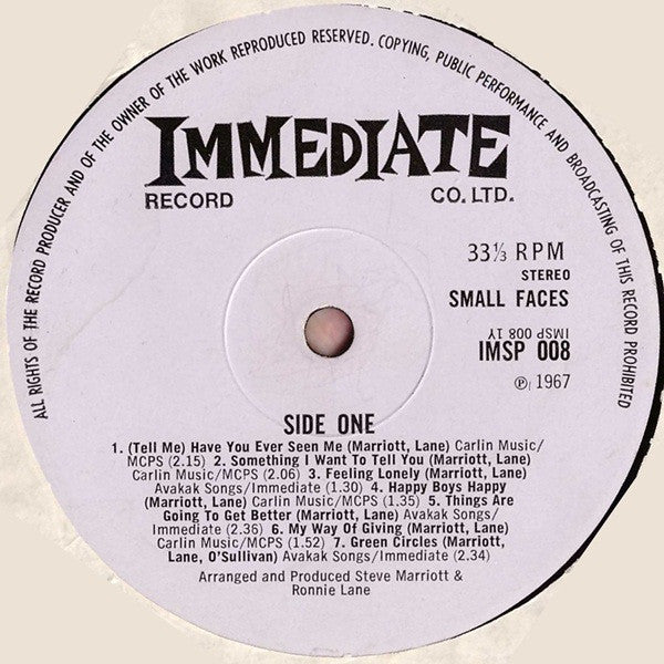 Small Faces : Small Faces (LP, Album)