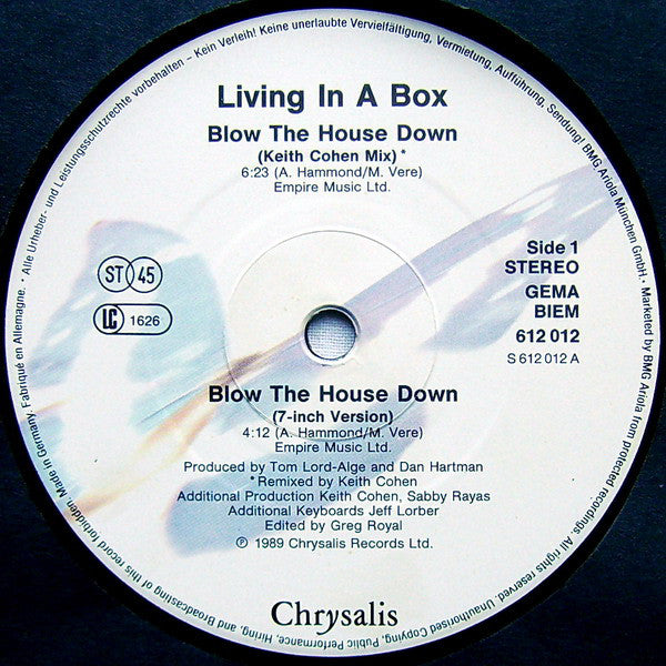 Living In A Box : Blow The House Down (12", Maxi)
