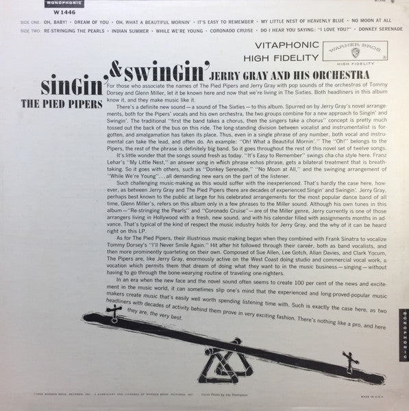 The Pied Pipers And Jerry Gray And His Orchestra : Singin' & Swingin' (LP, Album, Mono)