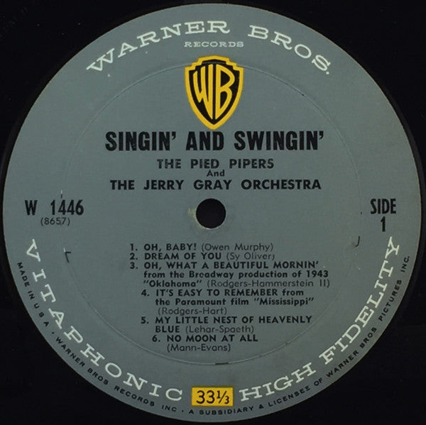 The Pied Pipers And Jerry Gray And His Orchestra : Singin' & Swingin' (LP, Album, Mono)