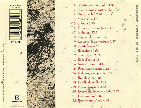 Brigitte Bardot : La Madrague (CD, Comp)