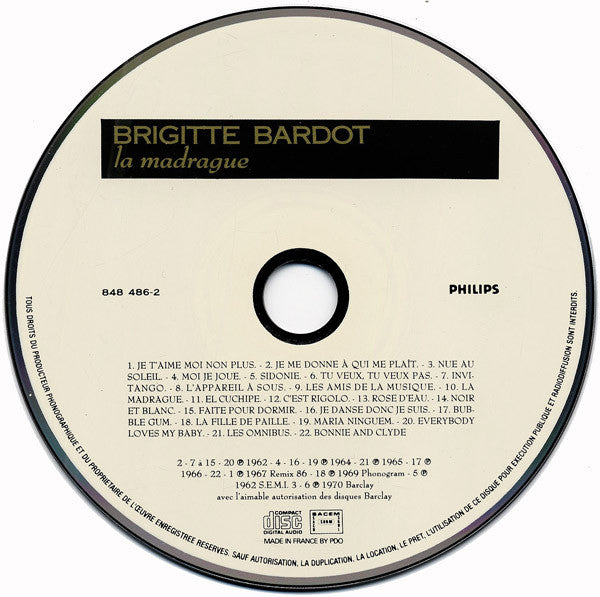 Brigitte Bardot : La Madrague (CD, Comp)