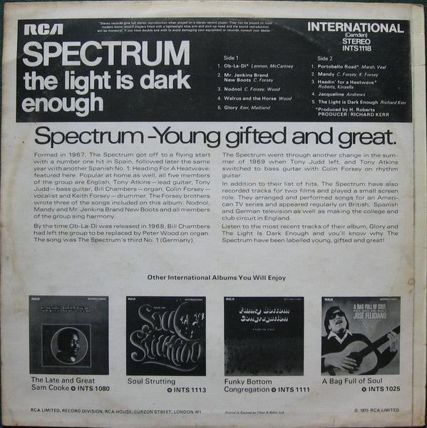 The Spectrum : The Light Is Dark Enough (LP, Album)