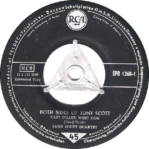 The Tony Scott Quartet : Both Sides Of Tony Scott (7", EP, Top)