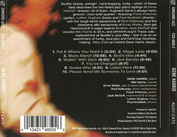 Gene Harris : Alley Cats (CD, Album)