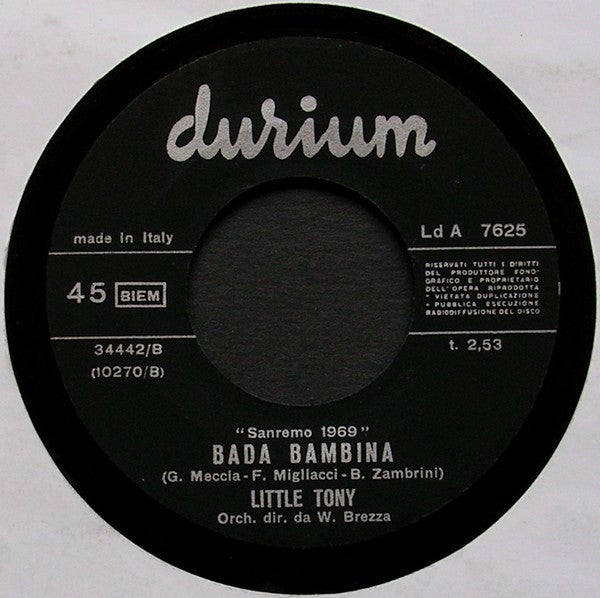Little Tony : Bada Bambina (7", Single)
