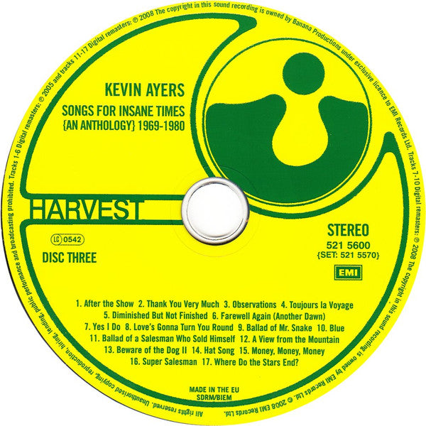 Kevin Ayers : Songs For Insane Times - An Anthology 1969-1980 (4xCD, Comp)