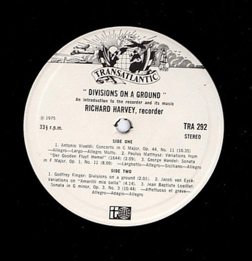 Richard Harvey (2) : Divisions On A Ground (An Introduction To The Recorder And Its Music) (LP, Album)