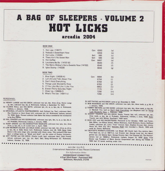 Various : A Bag Of Sleepers - Volume 2 Hot Licks (LP, Comp)