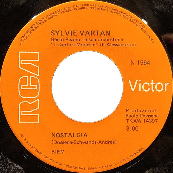 Sylvie Vartan : Irresistibilmente / Nostalgia (7")