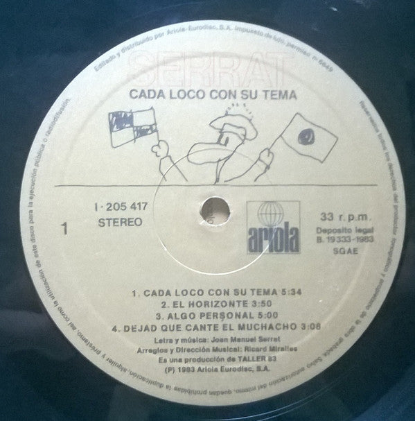 Joan Manuel Serrat : Cada Loco Con Su Tema (LP, Album, Gat)