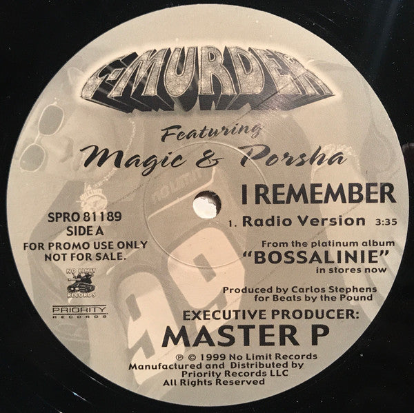 C-Murder Featuring Magic (2) & Porsha (3) : I Remember (12", Promo)