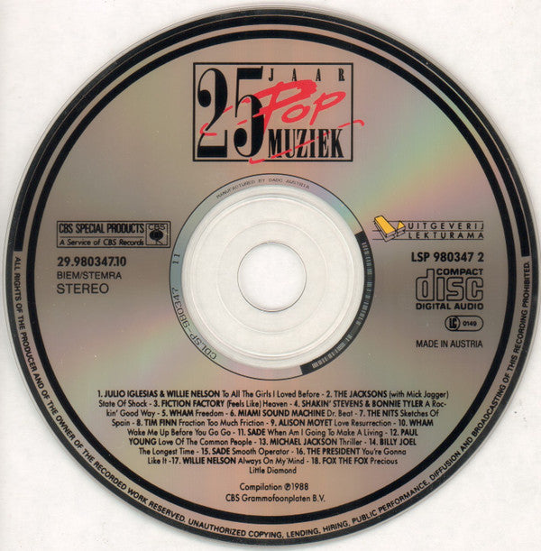 Various : 25 Jaar Popmuziek - 1984 (CD, Comp, +Bo)