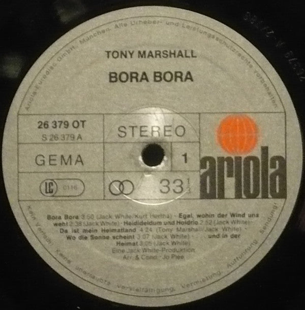 Tony Marshall : Bora Bora (LP, Album)